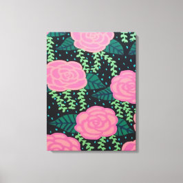 ピンクキャベツバラ キャンバスプリント