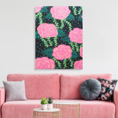 ピンクキャベツバラ キャンバスプリント (インサイチュ (リビング))