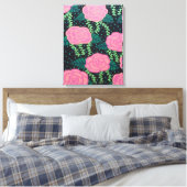 ピンクキャベツバラ キャンバスプリント (インサイチュ (寝室))