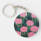 ピンクキャベツバラ キーホルダー (正面)