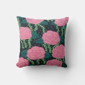 ピンクキャベツバラ クッション (正面)