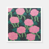 ピンクキャベツバラ スタンダードカクテルナプキン (正面)