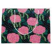 ピンクキャベツバラ ラージペーパーバッグ (正面)