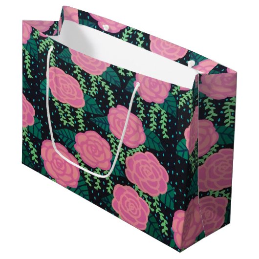 ピンクキャベツバラ ラージペーパーバッグ (正面アングル)