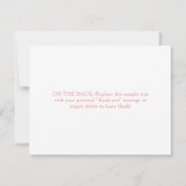 ピンクキャリッジガールベビーシャワーありがとう サンキューカード (裏面)