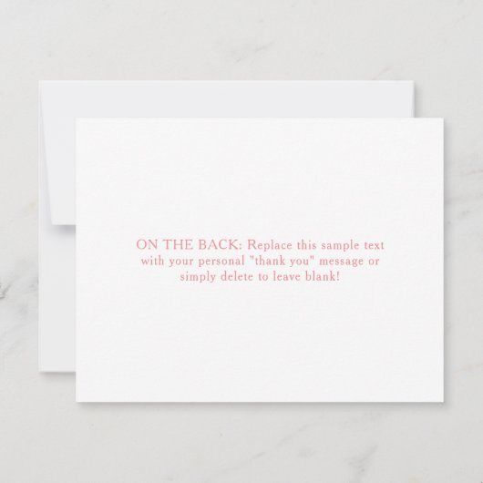 ピンクキャリッジガールベビーシャワーありがとう サンキューカード (裏面)