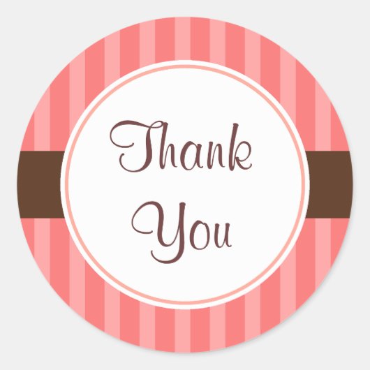 ピンクキャンディありがとうシール ラウンドシール (正面)