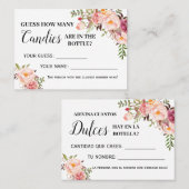 ピンクキャンディゲームのバイリンガルシャワーカードの数 プレイスカード (正面/裏面)