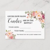 ピンクキャンディゲームのバイリンガルシャワーカードの数 プレイスカード (正面)