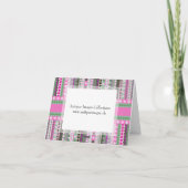 ピンクキャンディジグザグストライプありがとう サンキューカード (裏面)