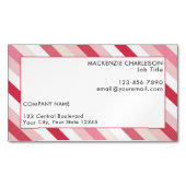 ピンクキャンディストライプー マグネット名刺 (正面)