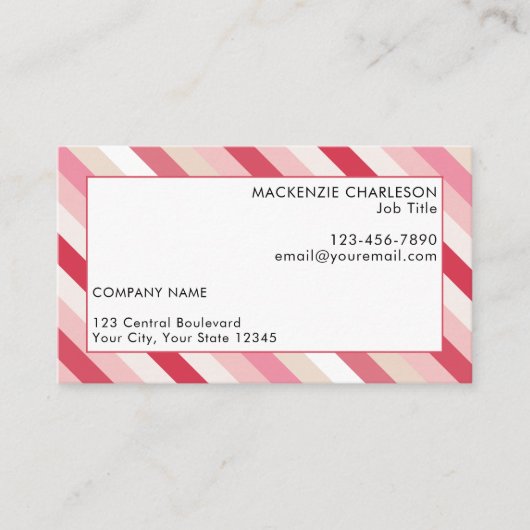 ピンクキャンディストライプー 名刺 (正面)