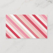 ピンクキャンディストライプーQRコード 名刺 (裏面)