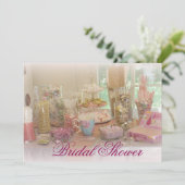 ピンクキャンディディスプレイフォトブライダルシャワー招待 招待状 (スタンド正面)