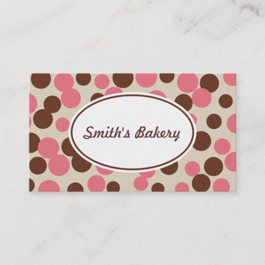 ピンクキャンディドットビジネスカード 名刺 (正面)