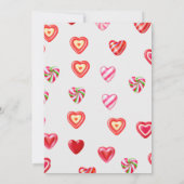 ピンクキャンディハート少し甘い赤ちゃんシャワー 招待状 (裏面)