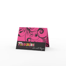 ピンクキャンディバルミツワー折サンキューカード