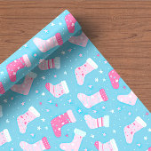 ピンクキャンディパステルホリデーラッピング紙 ラッピングペーパーシート