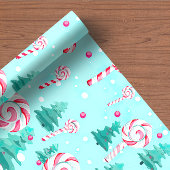 ピンクキャンディパステルホリデーラッピング紙 ラッピングペーパーシート