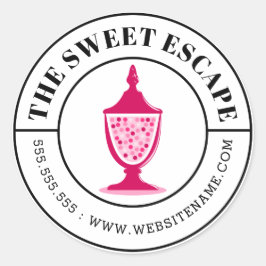 ピンクキャンディビュッフェカーブ文字 ラウンドシール