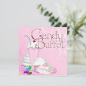 ピンクキャンディビュッフェパーティー 招待状 (スタンド正面)