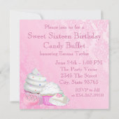 ピンクキャンディビュッフェパーティー 招待状 (裏面)