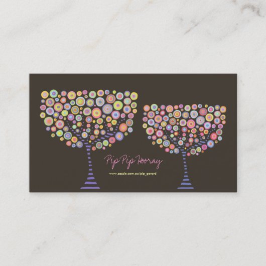 ピンクキャンディレトロ個人のビジネスプロファイルカード 名刺 (正面)