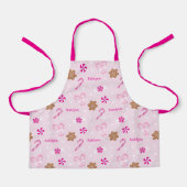ピンクキャンディーケーンボウ銀杏パン雪片の名前を追加 エプロン (正面)