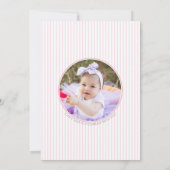 ピンクキャンディ最初の誕生日の写真 招待状 (裏面)