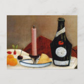 ピンクキャンドルアンリルーソー静物画 ポストカード (正面)