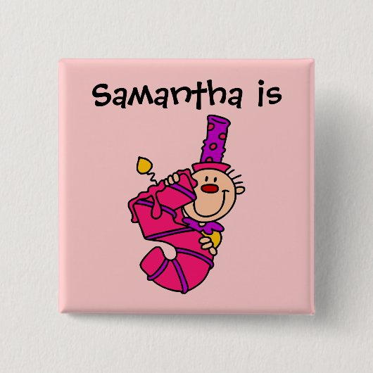 ピンクキャンドルピエロ5誕生日ボタン 缶バッジ (正面)