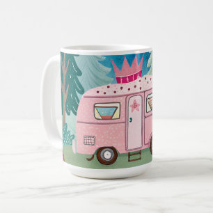 ピンクキャンパお洒落ーバンキャンピングシーン コーヒーマグカップ