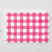 ピンクキャンピングウッドフランネルポストカード誕生日 招待状 (裏面)