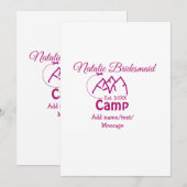 ピンクキャンプブライズメイド 名前 日付 年 バチェロレッテ シーズンカード (正面/裏面)