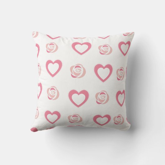 ピンクキュートコージーモダンロマンチックシックスタイリッシュハート クッション (裏面)