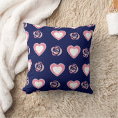 ピンクキュートコージーモダンロマンチックシックスタイリッシュハート クッション (ブランケット)