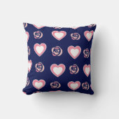 ピンクキュートコージーモダンロマンチックシックスタイリッシュハート クッション (正面)