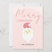 ピンクキュートサンタイラストレーション シーズンカード (正面)