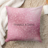 ピンクキラキラ輝パーソナライズされたき クッション (ブランケット)