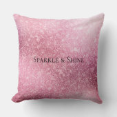 ピンクキラキラ輝パーソナライズされたき クッション (正面)
