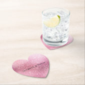 ピンクキラキラ輝パーソナライズされたき ペーパーコースター (インサイチュ)