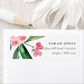 ピンクキリストとげのサボテン開花水色アドレス ラベル (インサイチュ)