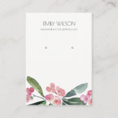 ピンクキリストとげの緑の牡丹イヤリングディスプレイ 名刺 (正面)