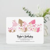 ピンクキリンの三番目の誕生日パーティーへの招待 招待状 (スタンド正面)