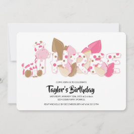 ピンクキリンの三番目の誕生日パーティーへの招待 招待状