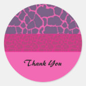 ピンクキリンの毛皮の柄ありがとう ラウンドシール (正面)