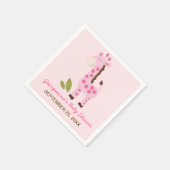 ピンクキリンカスタマイズ赤ちゃんシャワーナプキン スタンダードカクテルナプキン (角)