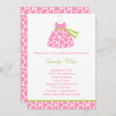 ピンクキリンプリントベビーシャワー招待状 招待状 (正面/裏面)
