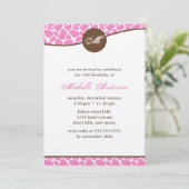 ピンクキリンプリント誕生日 招待状 (スタンド正面)