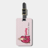 ピンクキリン女子レターGアニマルプリント ラゲッジタグ (正面縦)